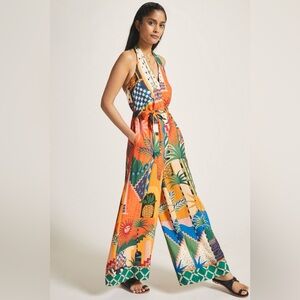 Farm Rio x Anthropologie Halter Jumpsuit
